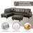 3-piece Flannel  Sectional Sofa-749976319-749976313
