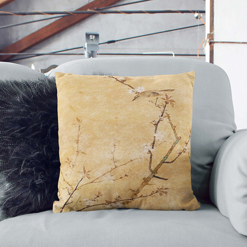 Floral Square Cushion, Stone, 55 x 55 cm