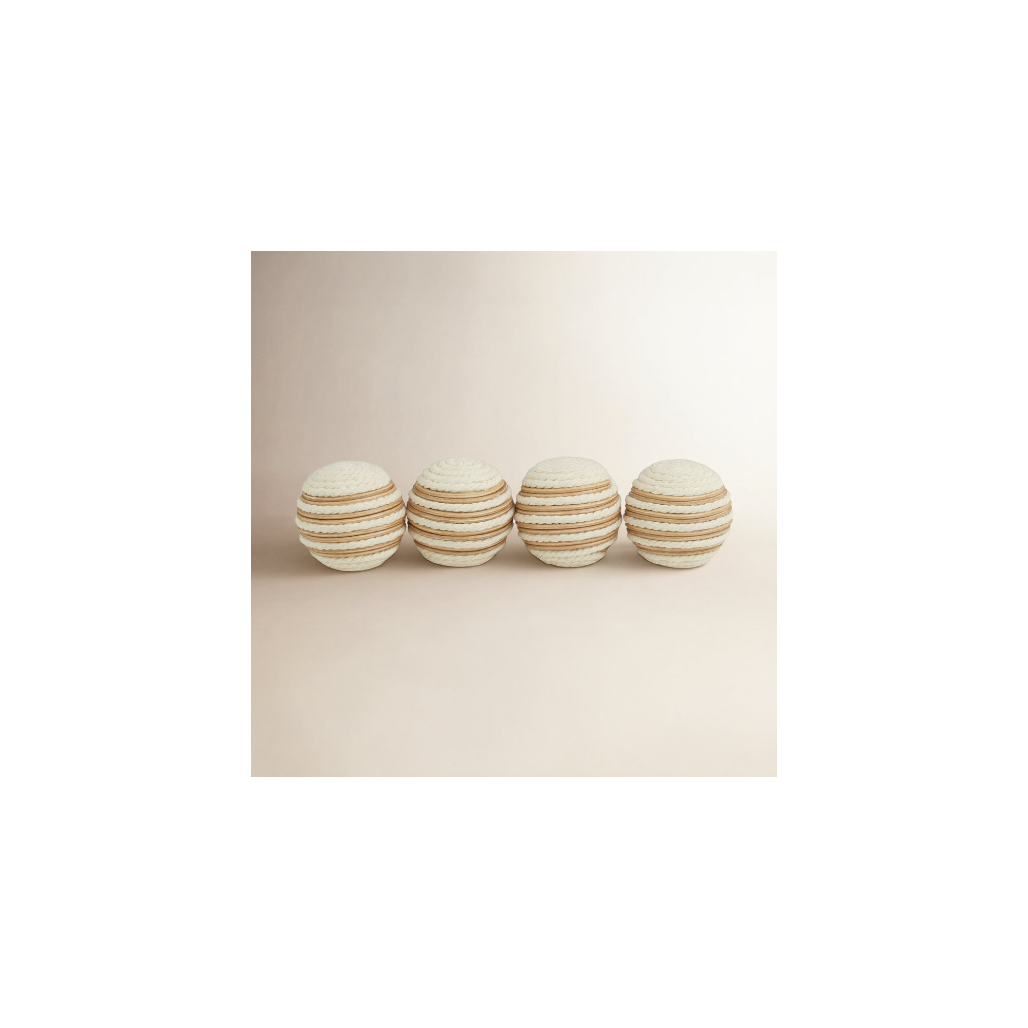 Maraca Orbs & Vase Filler, White/Brown