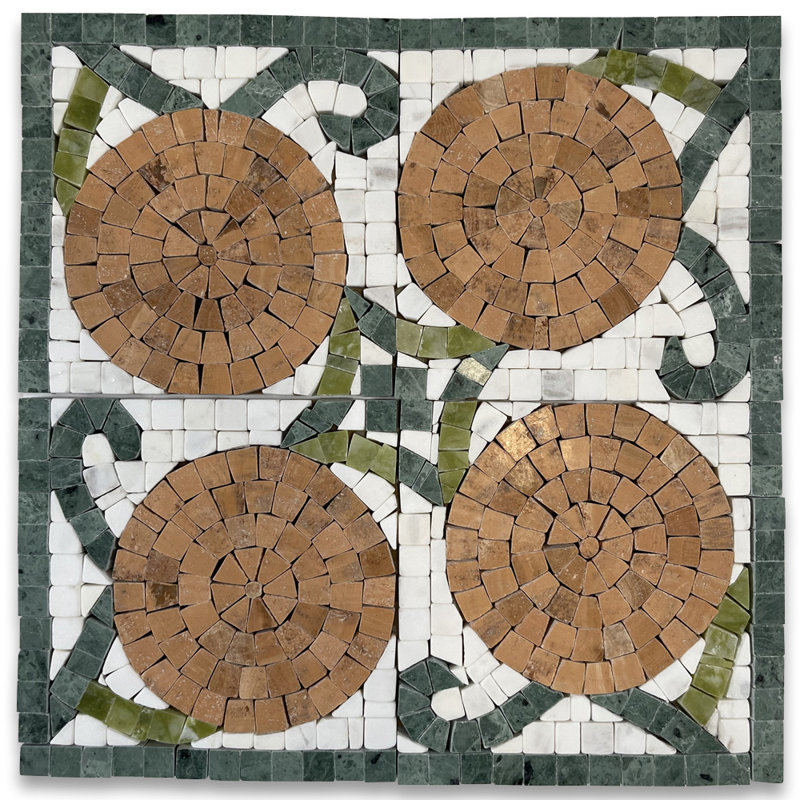 Carreau de mosaïque en marbre 5 po x 5 po