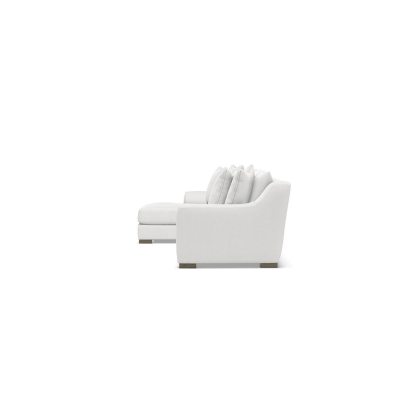 Sectional, White Polyester Blend, 35" H x  135" W x 63.5" D, Left Hand Facing