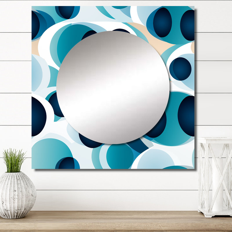 Art géométrique minimaliste de cercles bleu cobalt, 36 po x 36 po