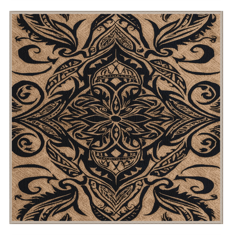  Washable Tribal Tattoo Designs Hawaiian Area Rug, Carré 4 pi