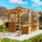 11 X 7 Ft Spruce Wood Greenhouse, Walk-in Green House With Pergola, Top-hung Folding Windows, Built-in Workstation & Staging Shelves-124433992
