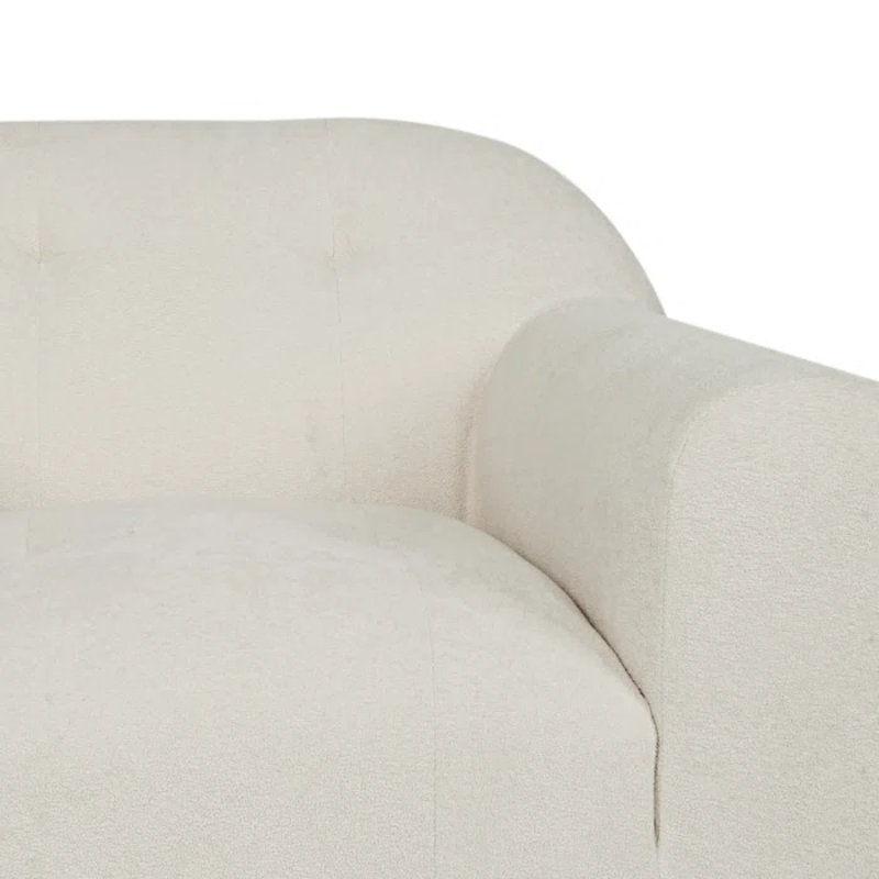 Fauteuil club Amaryllis, Velours crème