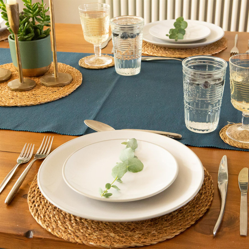 Argon Tableware - 12 Piece Woven Typha Placemats & Coasters Set - 6x Placemats, 6x Coasters