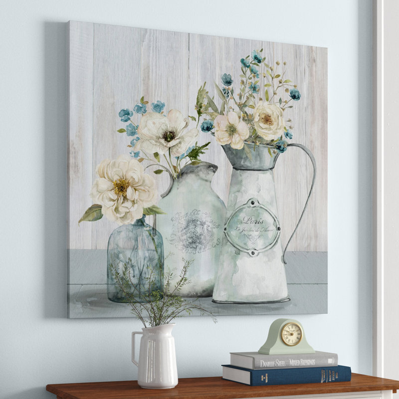 «French Garden Flowers I», reproduction sur toile tendue, H 24 po x l 24 po x P 1 po