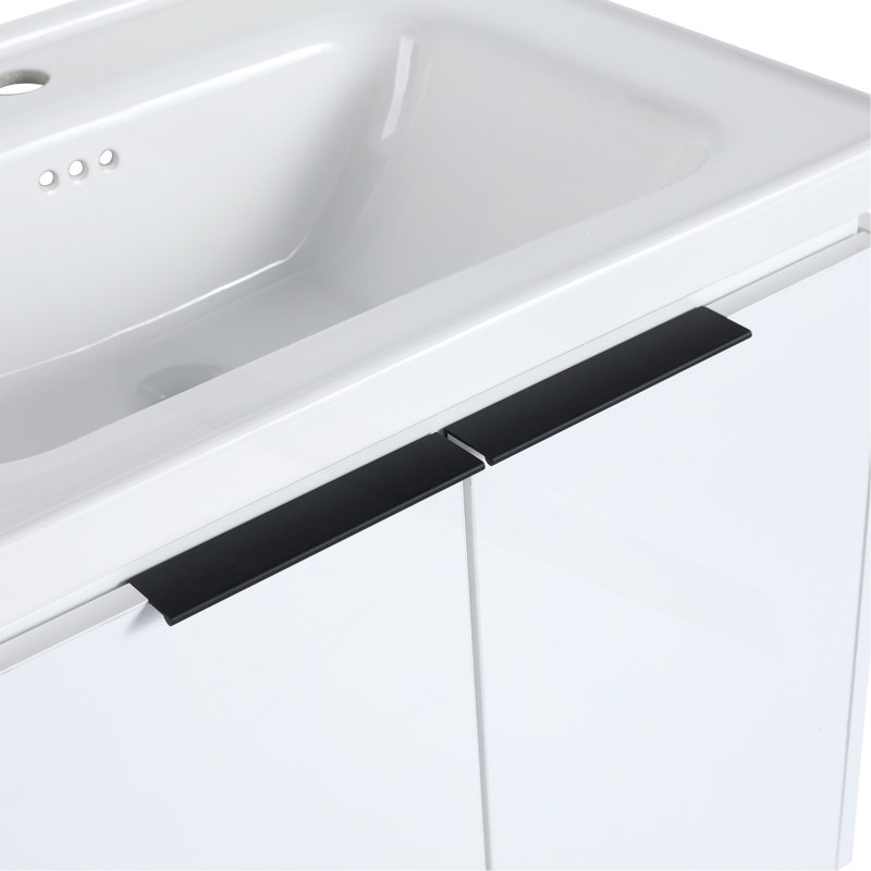 Meuble-lavabo à fermeture en douceur 24 po avec lavabo, convenant à une petite salle de bain