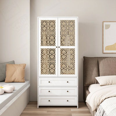 Armoire en rotin à 3 tiroirs