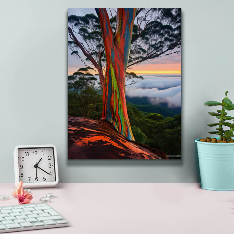 Art mural sur toile Winston Porter «Rainbow Eucalyptus 1» par r3darch0n, H 16 po x l 12 po x P 0,75 po