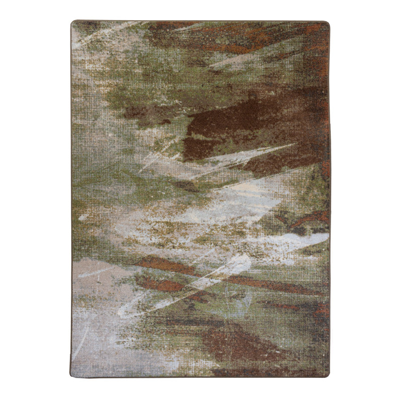 Tapis brun tissé à la machine Axtell, Rectangle 5 pi x 8 pi