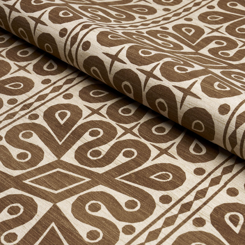 Tissu en soie Celerie Kemble Borneo, Brun