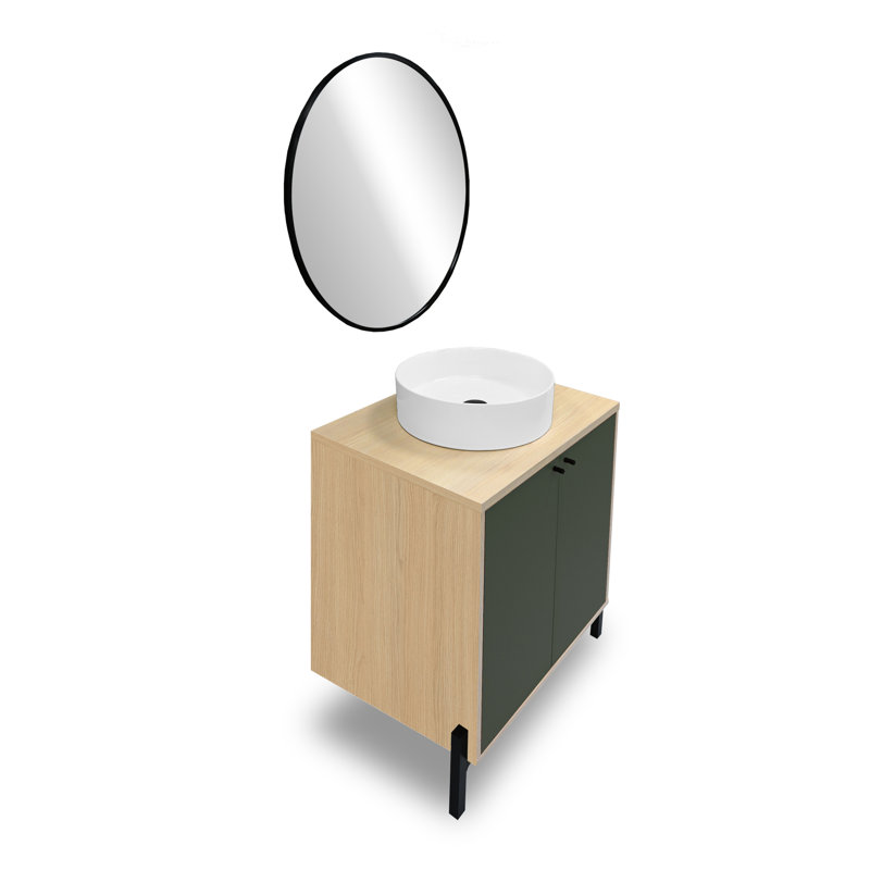 Azelle 169.2mm Bathroom Vanity with Basin, Green