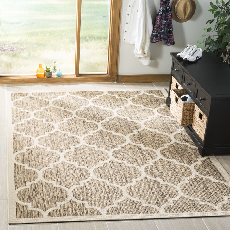 Tapis d'intérieur / extérieur à motif géométrique Herefordshire Performance, Rectangle de 8 pi x 10 pi