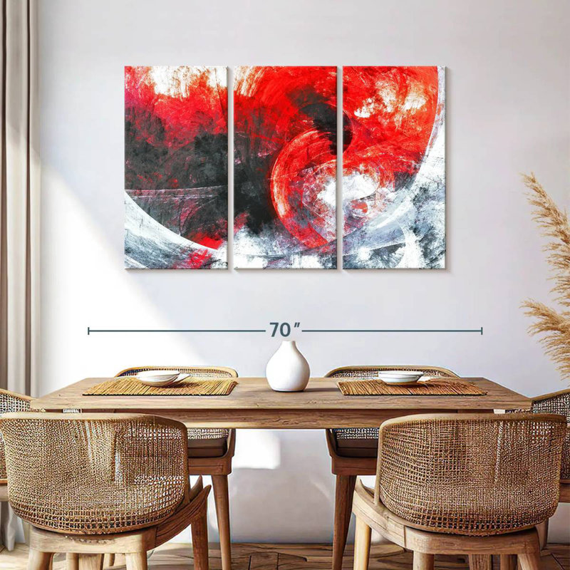 Avery Red Whirlpool Abstract, 36" H x 57" W