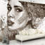 Aquarelle, femme, portrait, art mural, non collé-781938133-781938128