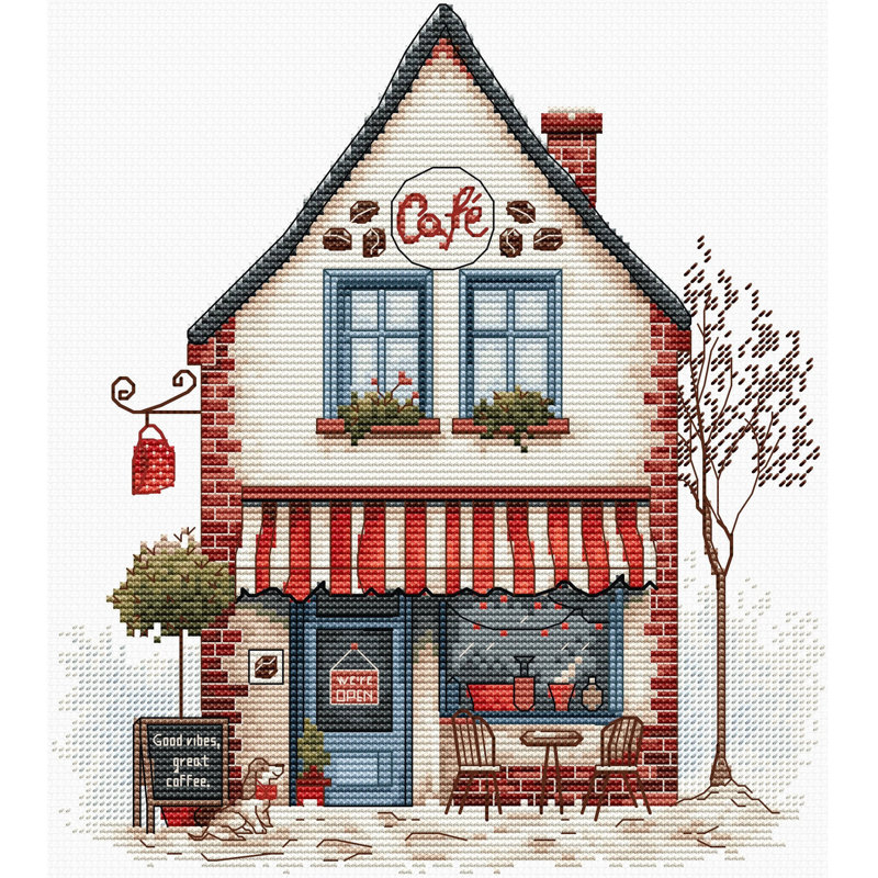 Bienvenue au café! B1427L Kit de point de croix compté