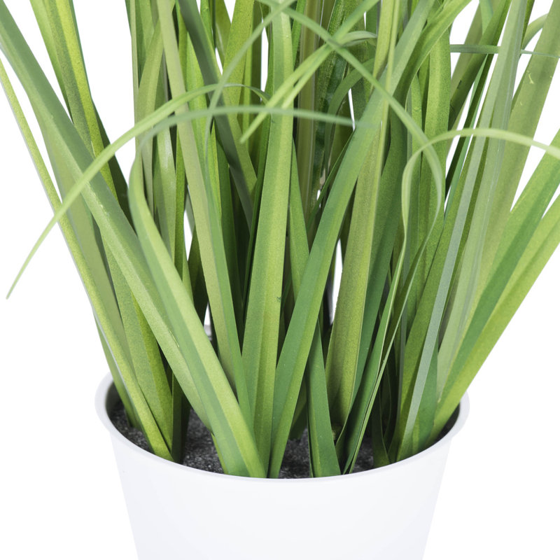 Bambou artificiel en pot et herbe, H 32 po x l 12 po x P 12 po
