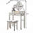 Wood Moniya Makeup Vanity Table and Stool Set, Blue-1128384825