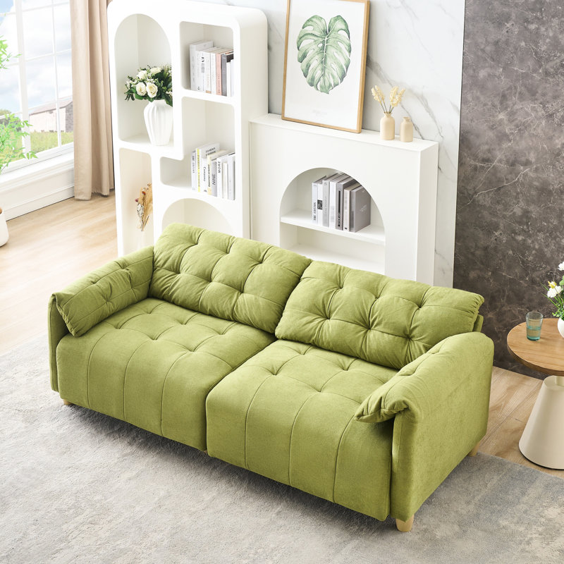 Salon français rétro - tissu de flanelle crémeuse, rembourrage en éponge haute, doux et moelleux, rebond rapide, siège profond, installation facile, bois massif, mélange, noir, peu encombrant, capacité de charge de 500 lb avec