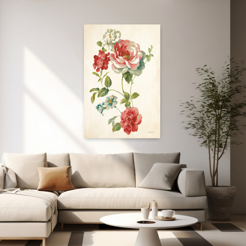 Art floral contemporain Elegant Floral II, H 60 po x l 40 po