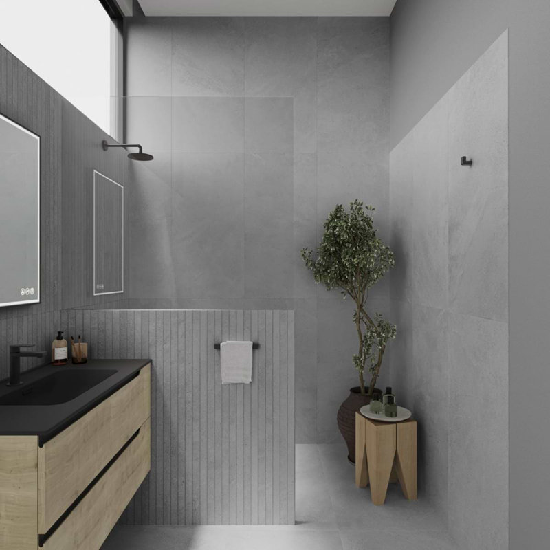 Lune 24x48 Matte Porcelain Tile, Ice Light