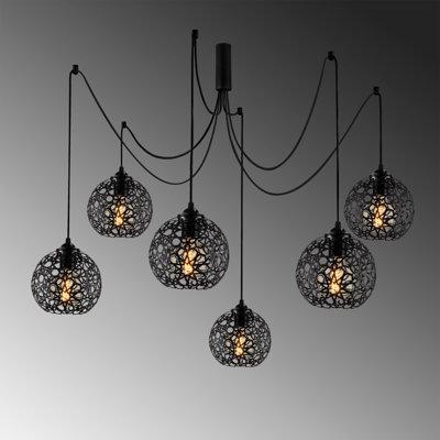 Luminaire suspendu sphère 6 lumières Akram