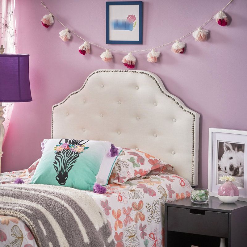 Twin Sized Headboard In With Elegant Button Tufting And Nailhead Details Contemporary Texture Classy Trim