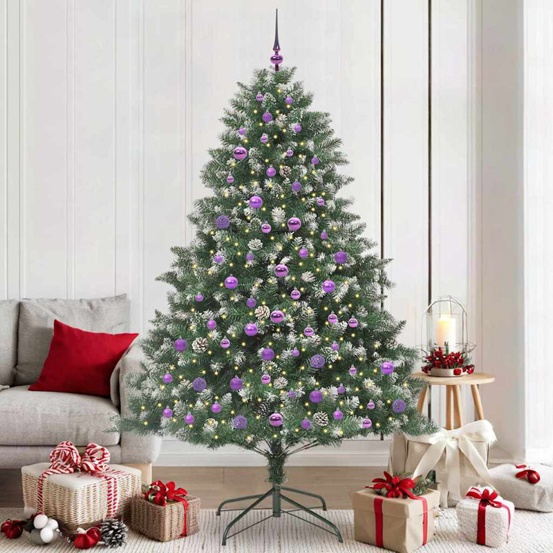 Artificial Christmas Tree with Stand, Purple, 6.89' H
