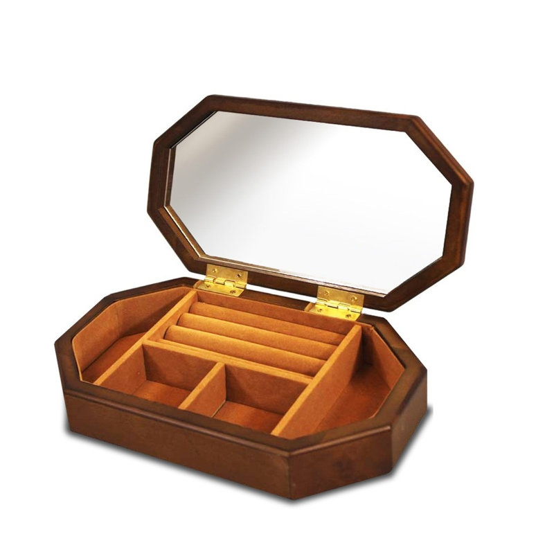 Wood Jewelery Box + Mirror