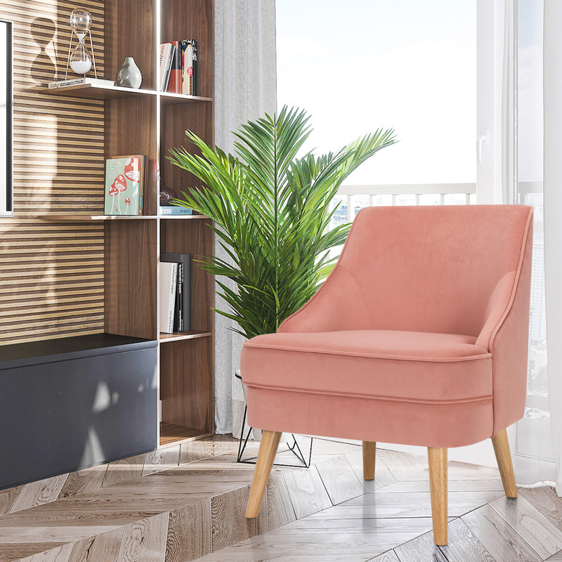 Jomira Velvet Side Chair, Pink Velvet