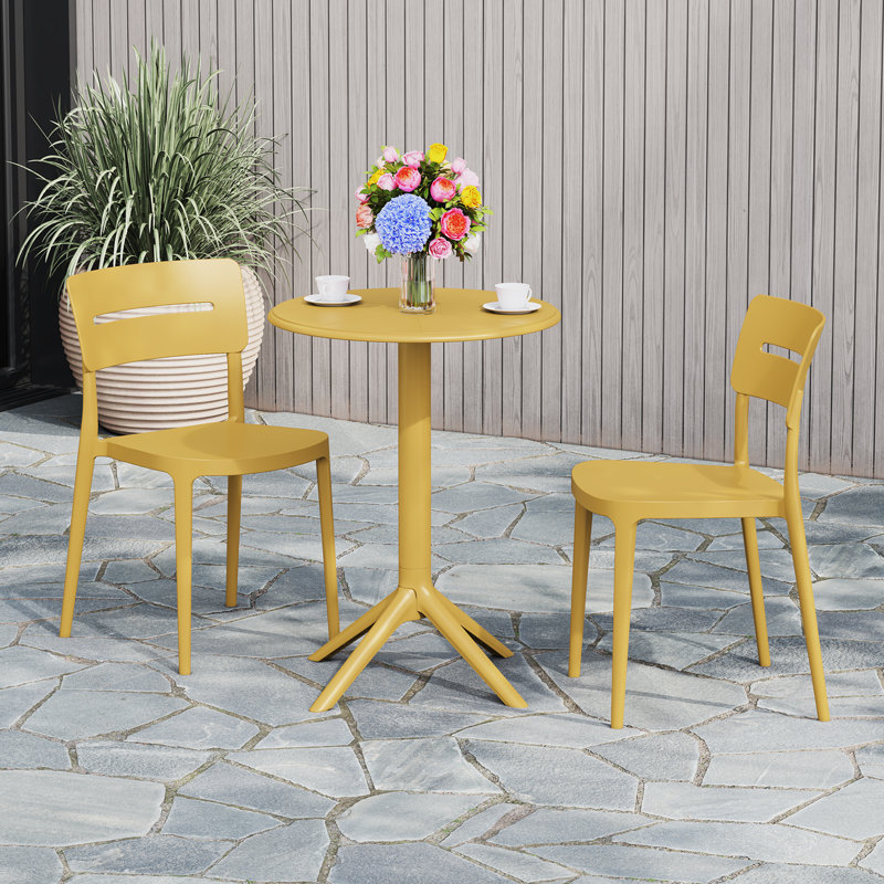 Ensemble repas extérieur 2 personnes, Jaune