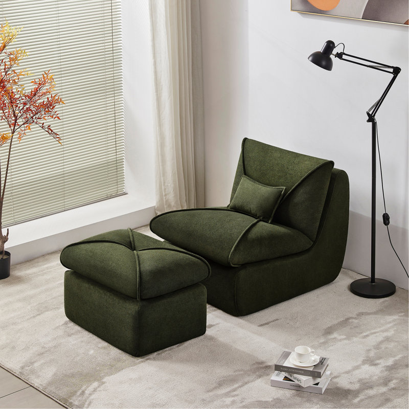 Méridienne compressée avec repose-pieds, canapé moderne pour les petits espaces, canapé rembourré confortable pour le salon, la chambre à coucher ou le studio