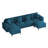 114" U Shaped Chenille Sectional Sofa with Chaise Ottoman and Gold Legs-817911002