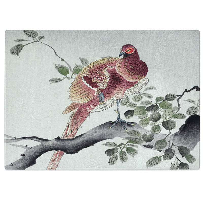 Tempered Glass Copper Pheasant Chopping Board, 39 cm W x 28.5 cm L