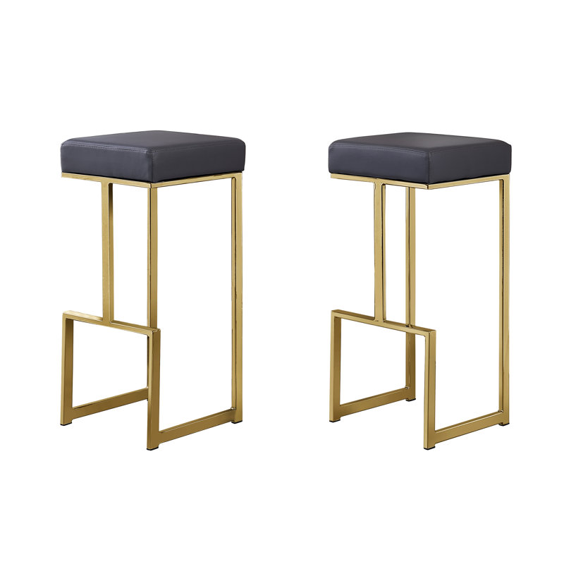 Tabouret de bar et de comptoir Jochebed, Doré, Gris, Tabouret de bar (siège d'une hauteur de 31 po)
