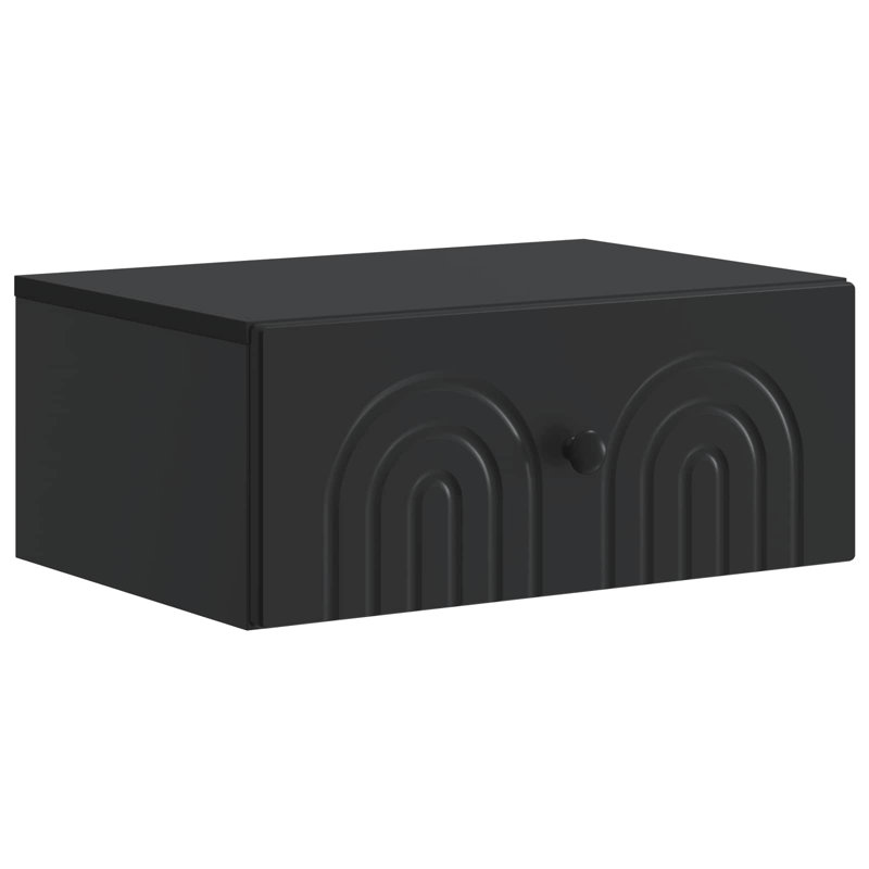 49cm W Manufactured Wood Bedside Table, Black