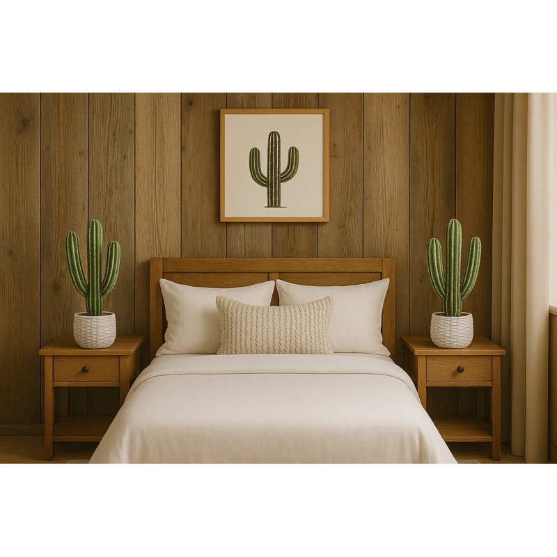 Ensemble de 2 cactus artificiels de 25 po en paniers tissés - décorations réalistes pour la maison, le bureau ou le patio