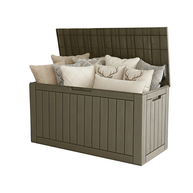 Boîte de rangement en résine 120 gallons - Rangement extérieur verrouillable et imperméable, Gris