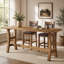 63-Inch Bar Table, Solid Wood Counter Height Pub Table for Kitchen Dining Bistro (Without Chair)