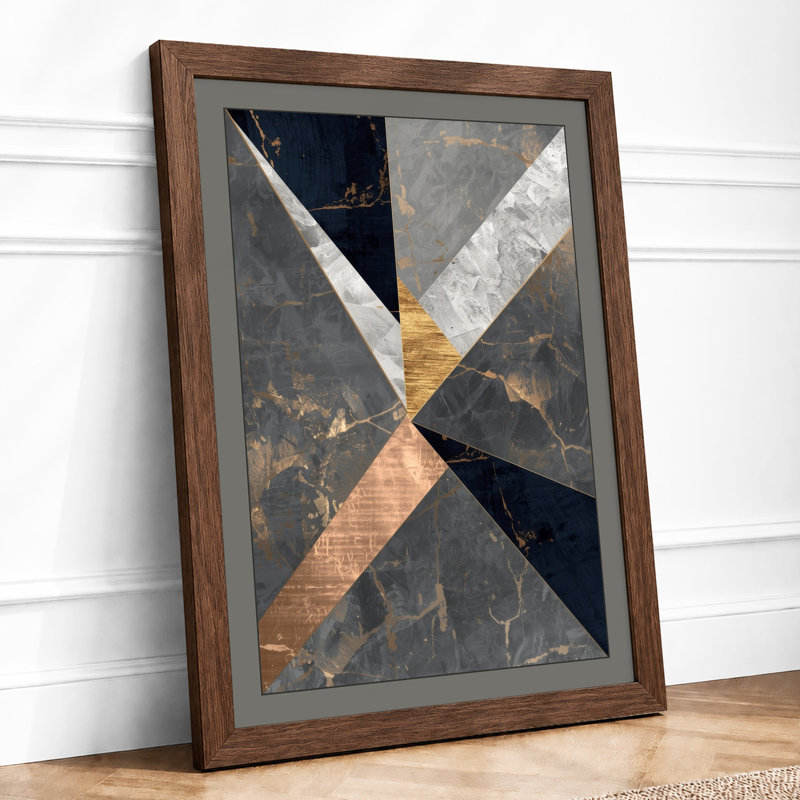 Geometric Textures Industrial - Framed Print, Walnut, A3 - 42.0 x 29.7 cm