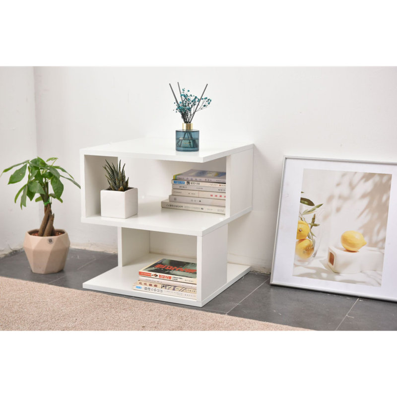 White 2Layer Simple Household Bookshelf