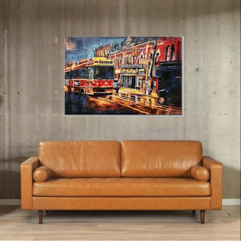 Street Car, peinture peinte à la main à 50%, Multi-couleur