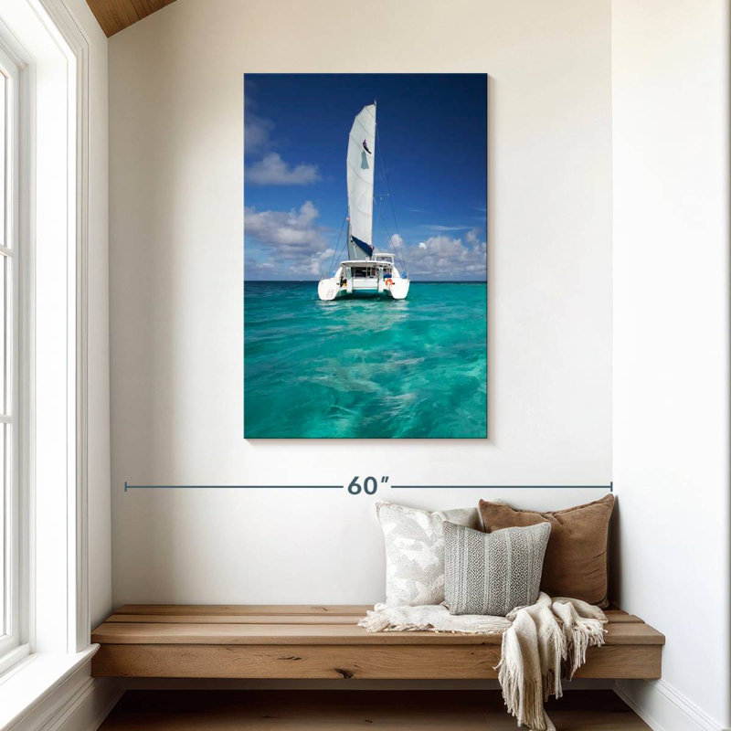 Aime Turquoise Sea Catamaran, 45" H x 30" W