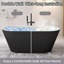 Baignoire de trempage en acrylique autoportante contemporaine 67 "x 30" avec trop-plein et drain-93455994