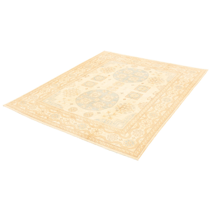 Tapis décoratif en laine de conception unique 8 pi 2 po x 9 pi 10 po noué à la main New Age