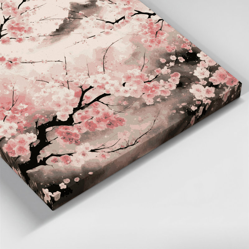 Art mural sur toile Botanical Cherry Blossoms, H 12 po x l 12 po