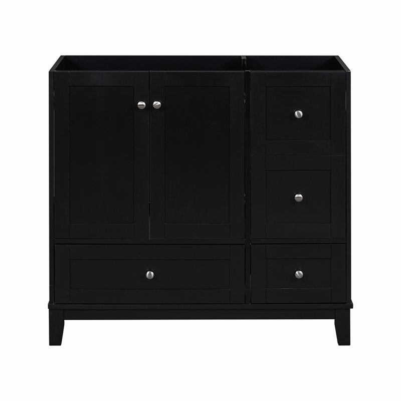 Base de meuble-lavabo simple 35,4 po seulement, Noir
