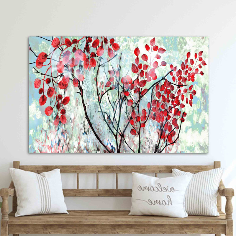 Paysage d'automne imprimé sur du verre trempé, apportant une touche d'élégance à votre décor avec ses couleurs vives et ses détails