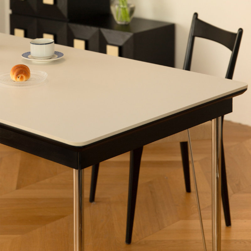 Table de salle à manger Nordic Vintage, H 29,52 po x L 55,11 po x l 31,49 po, Noir